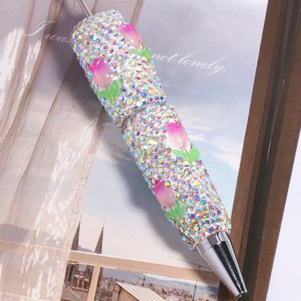 Wholesale wholesale beadable pens  flower diamond pen full diamond bead pen DIY